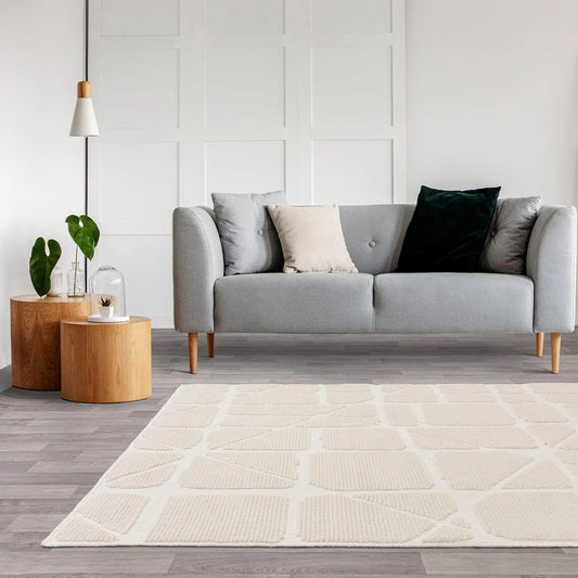 Method Ivory Washable Rug – Modern Abstract Short Pile Carpet