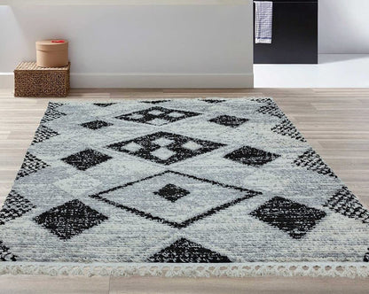 Cyrus CY07 Nomadic Moroccan Berber Kilim Style Fringed Rug