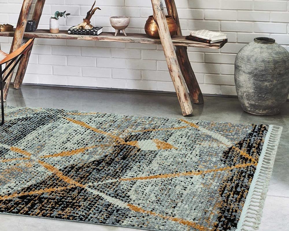 Cyrus CY04 Rug Nomadic Moroccan Berber Kilim Style with Fringes