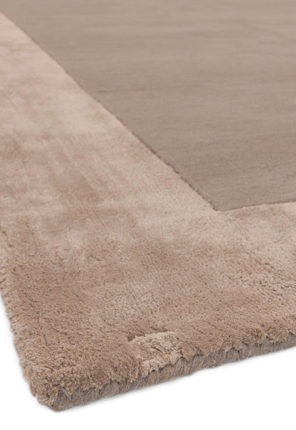 Ascot Rug for Living Room Bedroom Soft Wool Plain Hand Woven High Shine Viscose Bordered Rug