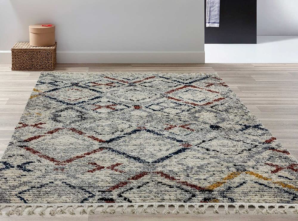 Cyrus CY10 Nomadic Moroccan Berber Style Fringed Rug in 80x150cm (2'6"x5'0")
