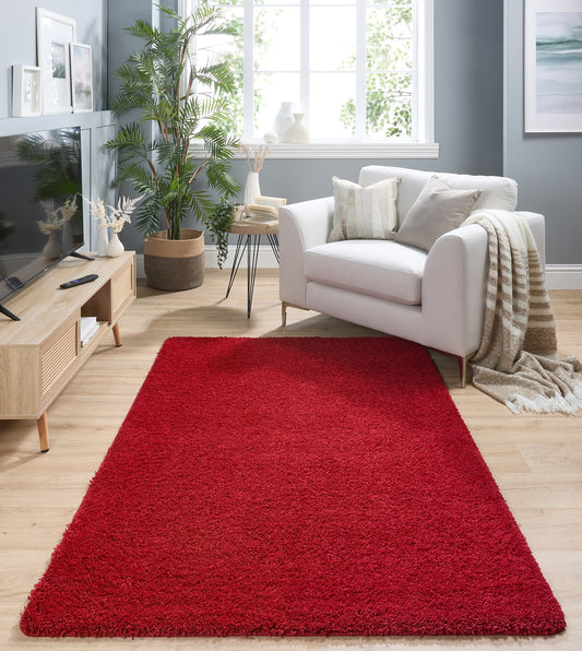 My Washable Shaggy Non-Slip Rug in Red