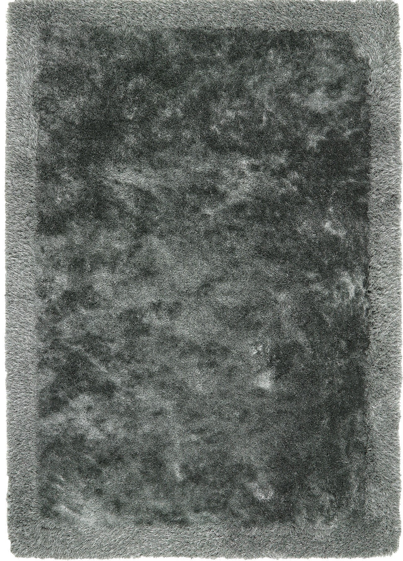 Origins Shimmer Silky Shaggy Hand Tufted Carpet Border Modern Soft Fluffy Shag Rug in Charcoal