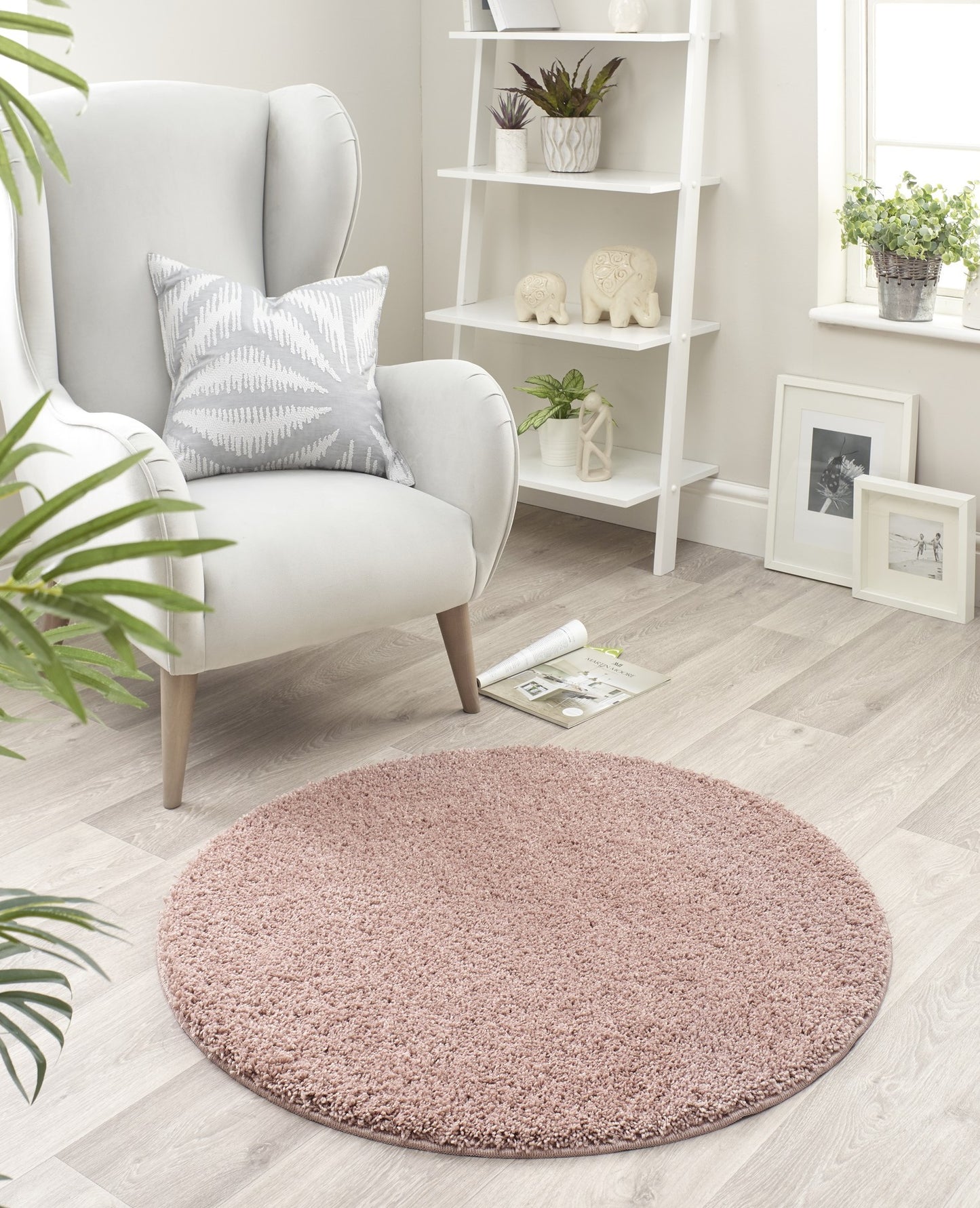 My Washable Shaggy Non-Slip Rug in Nude Pink