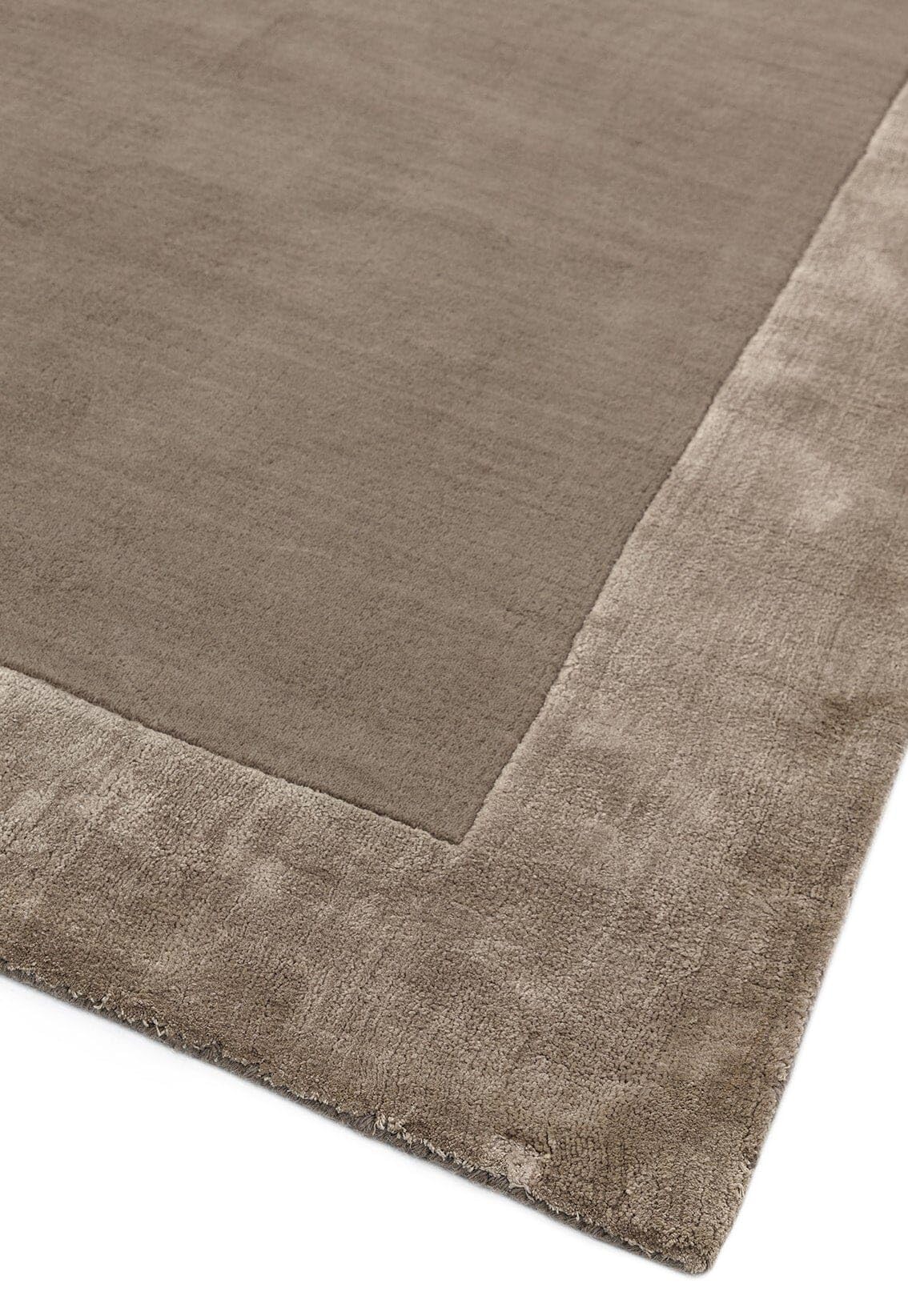 Ascot Rug for Living Room Bedroom Soft Wool Plain Hand Woven High Shine Viscose Bordered Rug