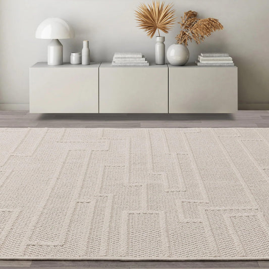 Modern Camber Rug for Living Room, Bedroom, Dining Room, Lounge Flatweave High Traffic Durable Natural Textured