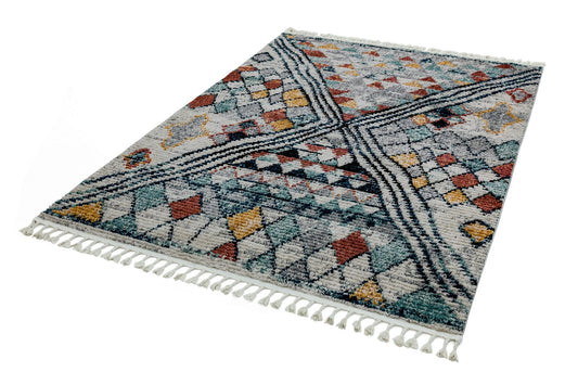 Cyrus CY09 Rug Nomadic Moroccan Berber Kilim Style with Fringes