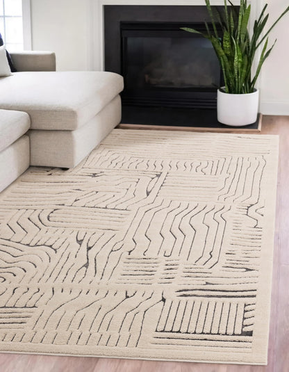 Valley Path Geometric 3D Rug Area Rug for Living Room Bedroom Luxury Lounge Velvety Soft Scandinavian Rug