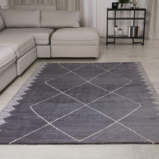 Mason Diamond Rug for Living Room Bedroom Carpet Moroccan Tribal Bohomian Scandi Look Silky Soft Rug