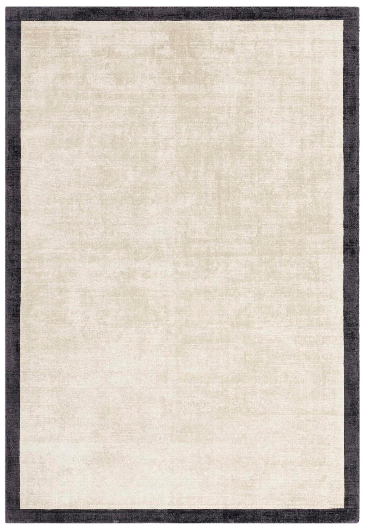 Blade Border Plain Viscose Rug - Handwoven Distressed High-Sheen Silky Soft Luxury