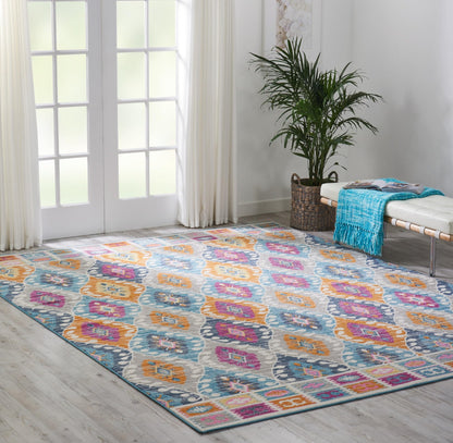 Passion Multi Coloured Rug for Living Room Bedroom Dining Room Diamond Geometric Carpet Modern Bohomian Traditional PSN02 Kaleidoscope Colours Rug