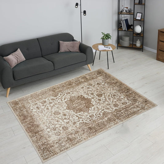 Medallion Cream Beige 865AC – Traditional Vintage Area Rug