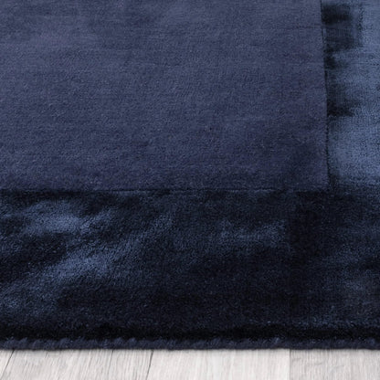 Ascot Rug for Living Room Bedroom Soft Wool Plain Hand Woven High Shine Viscose Bordered Rug