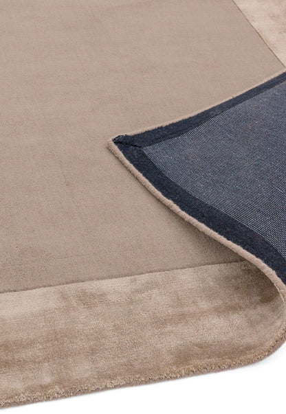 Ascot Rug for Living Room Bedroom Soft Wool Plain Hand Woven High Shine Viscose Bordered Rug