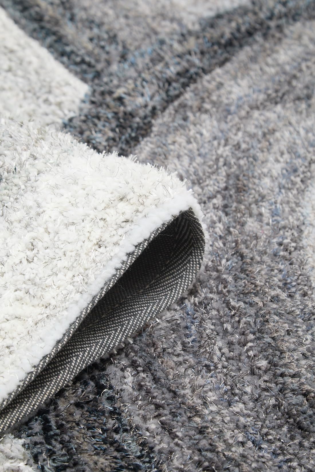 Shaggy Rug for Living Room Bedroom Dining Room Carpet Soft Plush Fluffy Silky Area Floor Trellis Pattern 3D Shaggy Rug in Large Size 160x230 cm (5'3"x7'7")