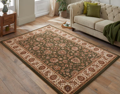 Traditional Rug Bordered Classic Grand Heritage GH102 Million Point Detail Rug – Green