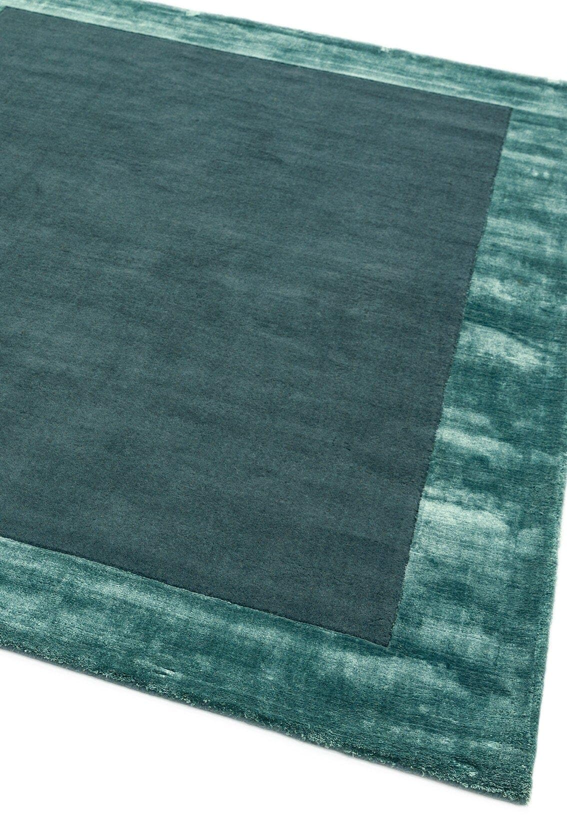 Ascot Rug for Living Room Bedroom Soft Wool Plain Hand Woven High Shine Viscose Bordered Rug