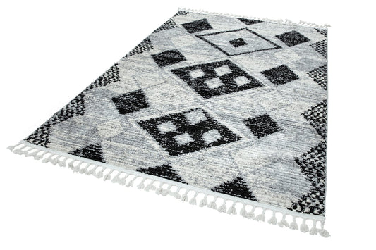 Cyrus CY07 Nomadic Moroccan Berber Kilim Style Fringed Rug