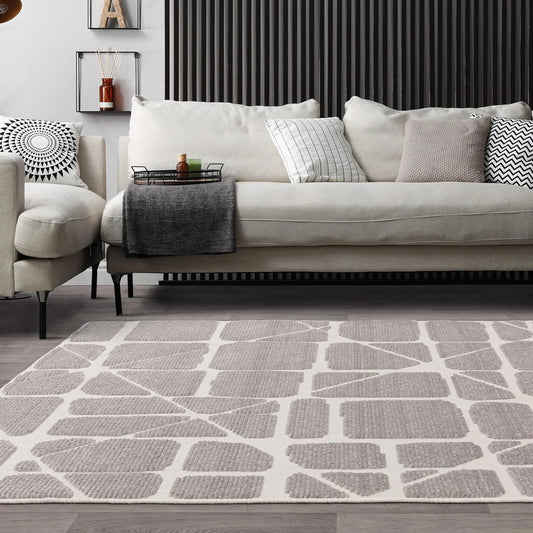 Method Grey Washable Rug – Modern Abstract Short Pile Carpet