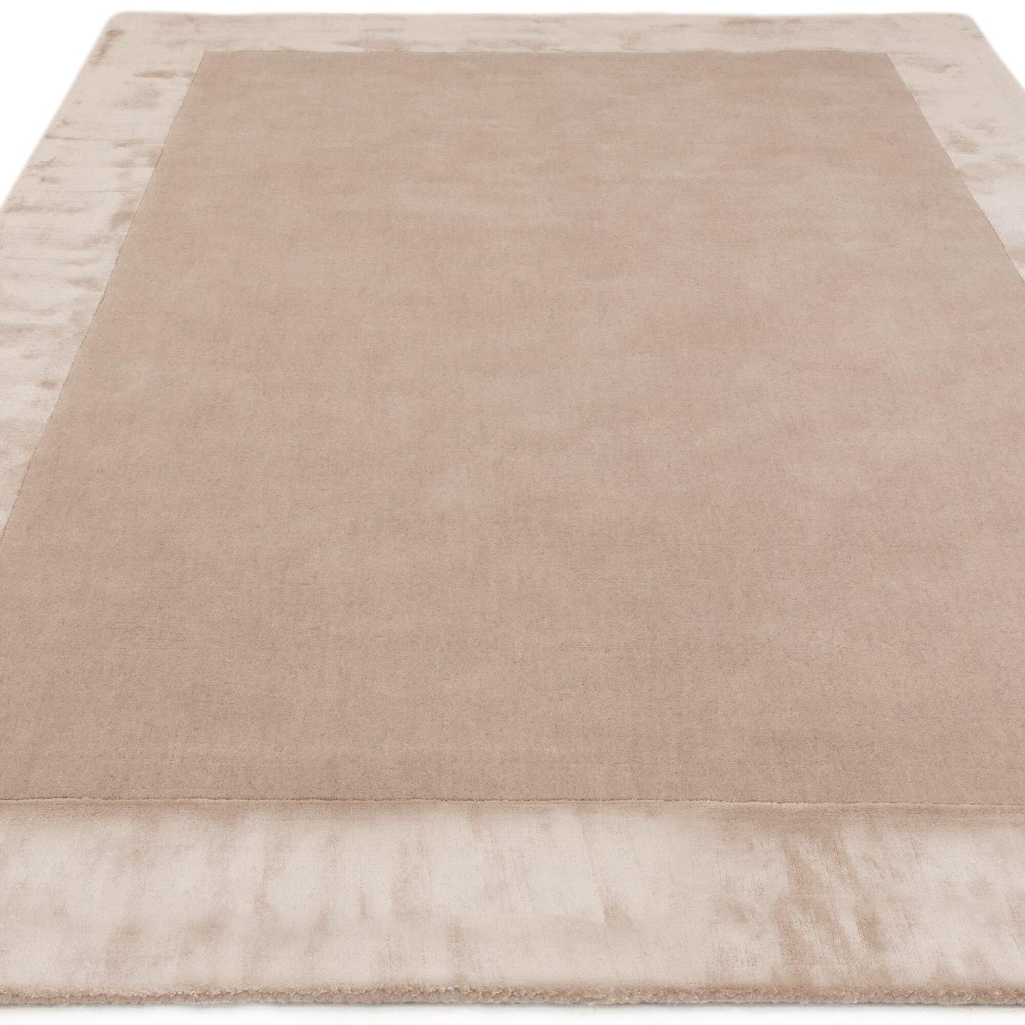 Ascot Rug for Living Room Bedroom Soft Wool Plain Hand Woven High Shine Viscose Bordered Rug