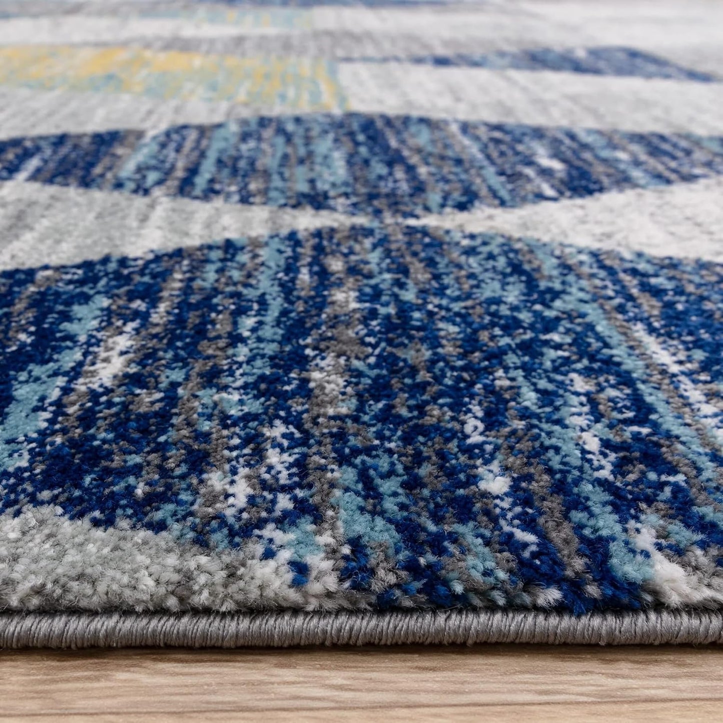 Modern Geometric Rug Muse MU24 Harlequin – Vibrant Multi-Colour Blue Soft Carpet