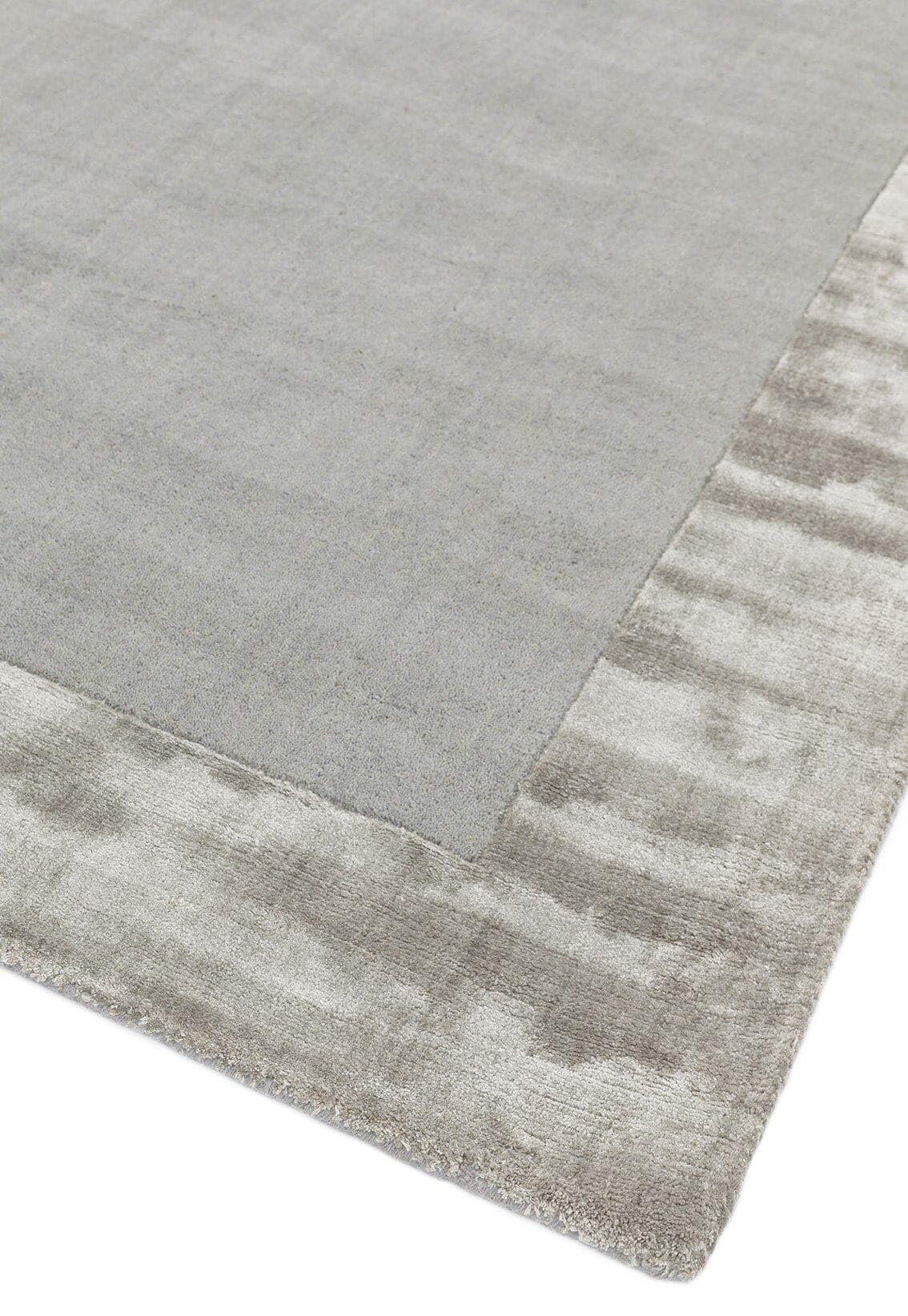 Ascot Rug for Living Room Bedroom Soft Wool Plain Hand Woven High Shine Viscose Bordered Rug