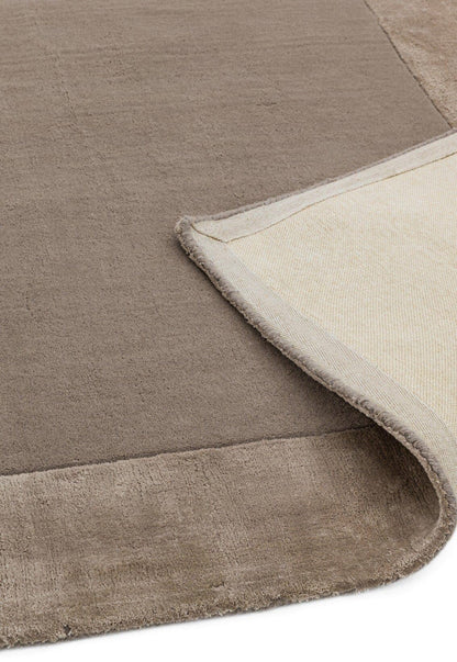 Ascot Rug for Living Room Bedroom Soft Wool Plain Hand Woven High Shine Viscose Bordered Rug