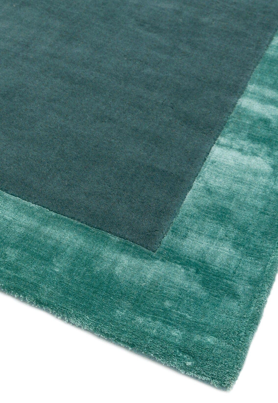 Ascot Rug for Living Room Bedroom Soft Wool Plain Hand Woven High Shine Viscose Bordered Rug