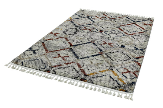 Cyrus CY10 Nomadic Moroccan Berber Style Fringed Rug in 80x150cm (2'6"x5'0")