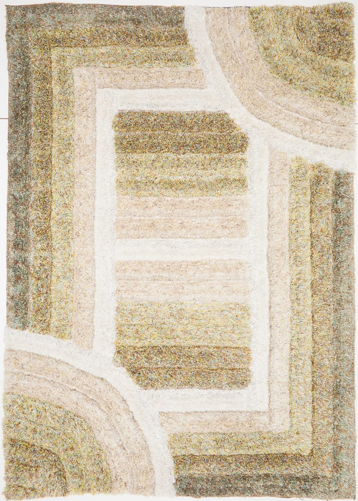 Shaggy Rug for Living Room Bedroom Dining Room Carpet Soft Plush Fluffy Silky Area Floor Trellis Pattern 3D Shaggy Rug in Large Size 160x230 cm (5'3"x7'7")