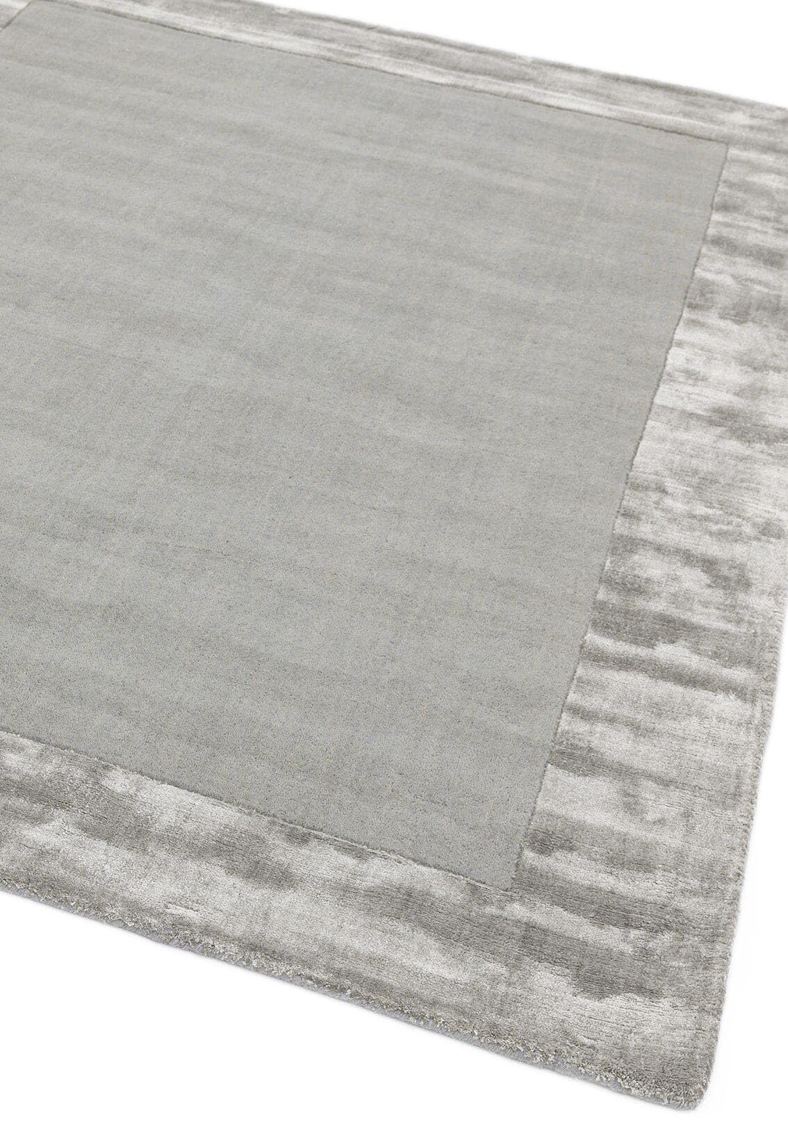 Ascot Rug for Living Room Bedroom Soft Wool Plain Hand Woven High Shine Viscose Bordered Rug