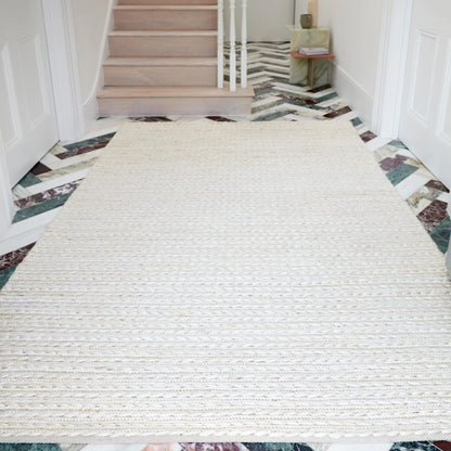 Hand Woven Braided Jute Rug for Living Room Bedroom Dining Room Lounge Flatweave Modern Plain Carpet Oakley Natural Rug