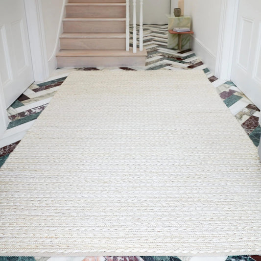 Hand Woven Braided Jute Rug for Living Room Bedroom Dining Room Lounge Flatweave Modern Plain Carpet Oakley Natural Rug
