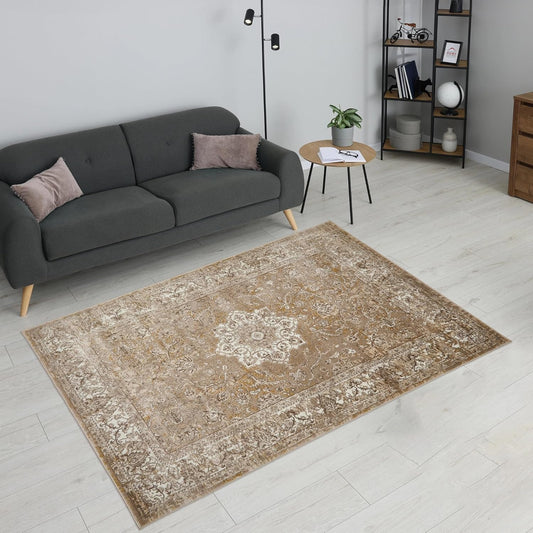 Medallion Ochre Gold 865AC – Traditional Vintage Area Rug