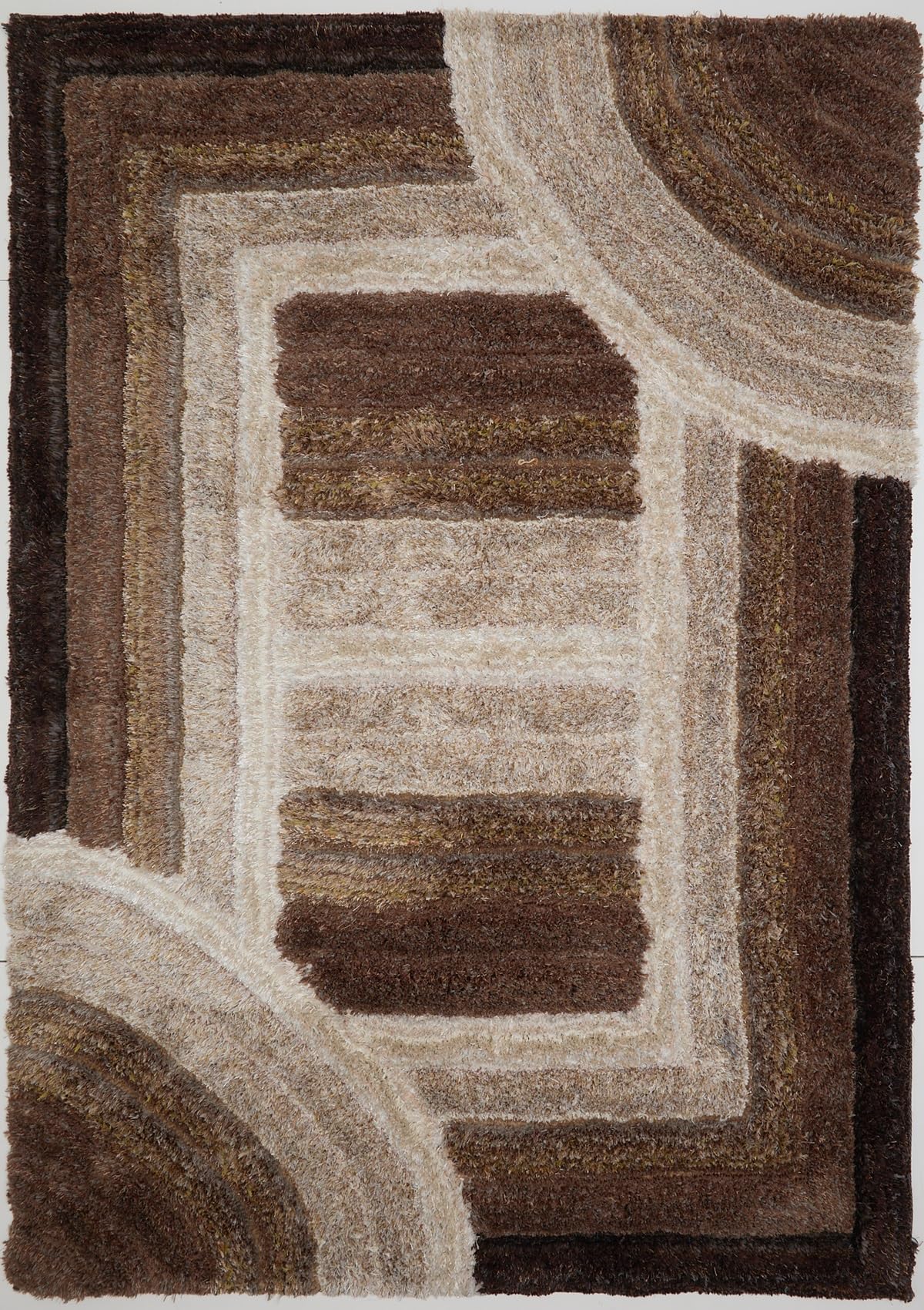 Shaggy Rug for Living Room Bedroom Dining Room Carpet Soft Plush Fluffy Silky Area Floor Trellis Pattern 3D Shaggy Rug in Large Size 160x230 cm (5'3"x7'7")
