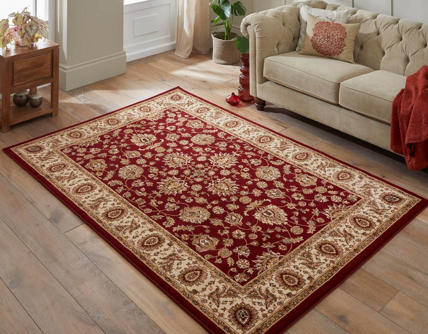 Traditional Rug Bordered Classic Grand Heritage GH102 Million Point Detail Rug – Red