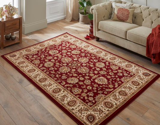 Traditional Rug Bordered Classic Grand Heritage GH102 Million Point Detail Rug – Red