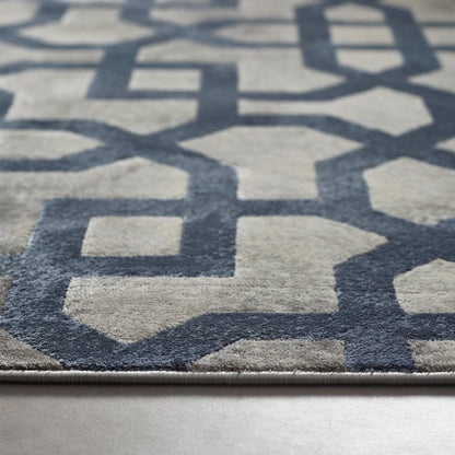Avanti Luxury Silky Rug Moroccan Geometric Tile Pattern Rugs