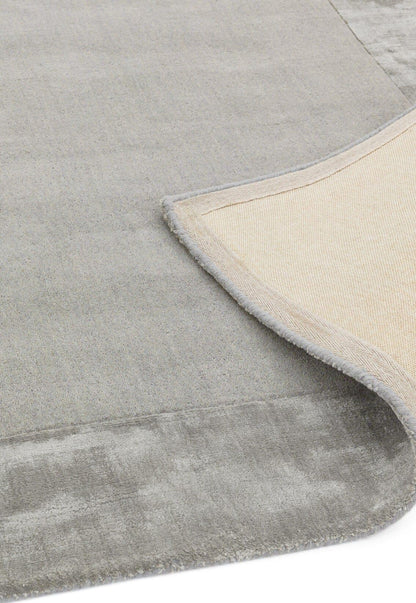 Ascot Rug for Living Room Bedroom Soft Wool Plain Hand Woven High Shine Viscose Bordered Rug