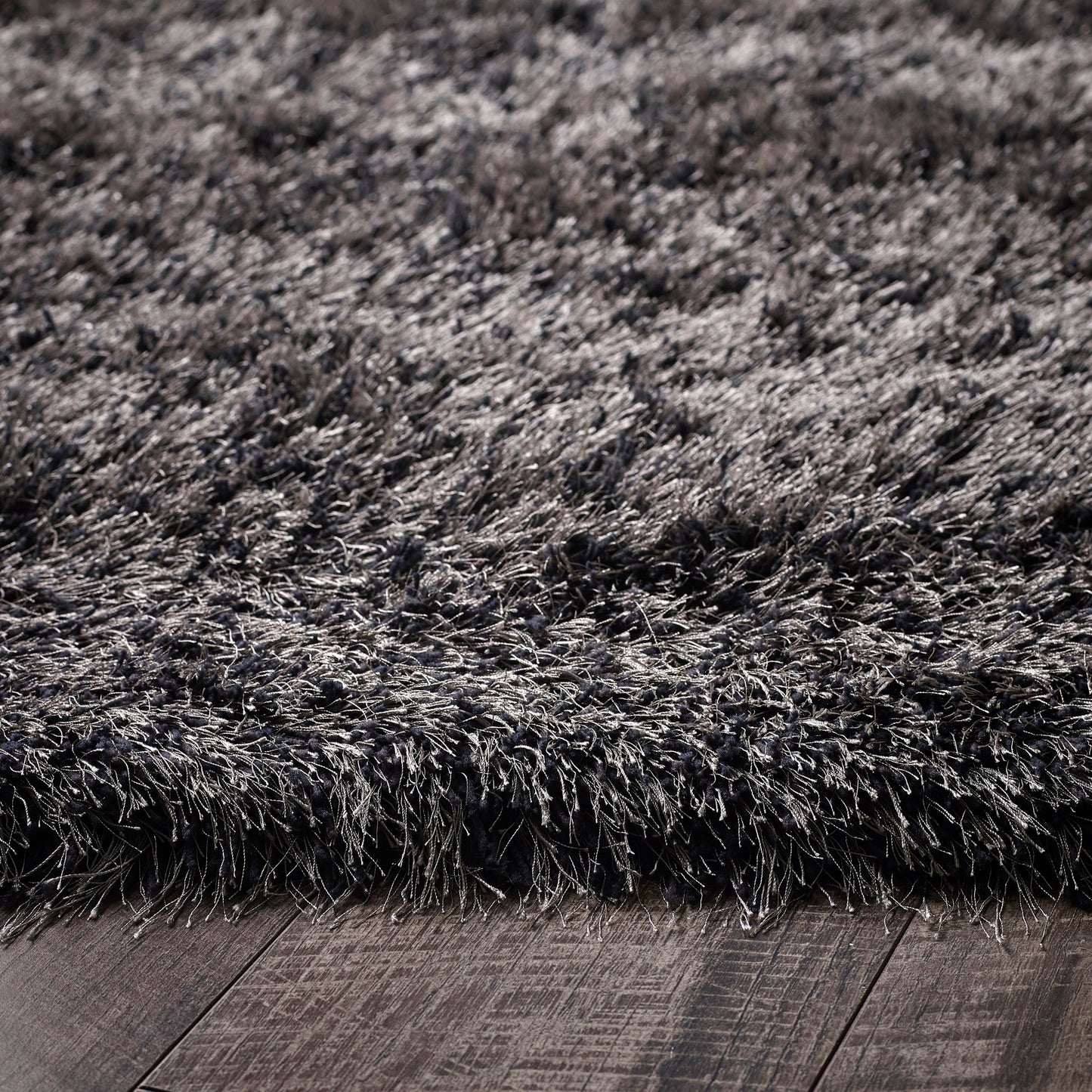 Ritzy Plain Shaggy Soft Fluffy Silky High Pile Charcoal Grey Rug