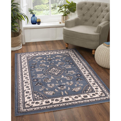 Sherborne Blue Rug Traditional Classic Oriental Bedroom Living Room Rug