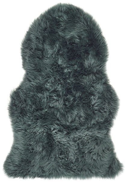 Genuine Sheepskin Animal Fur Soft Wool Shaggy Adobe Forest Green Rug
