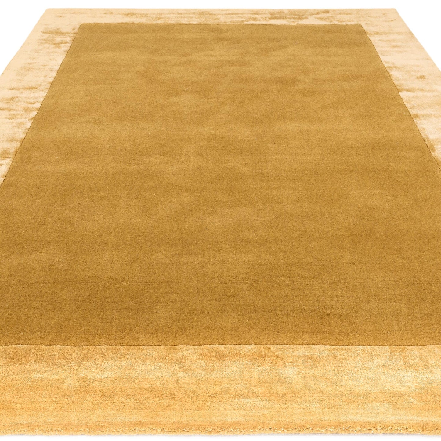 Ascot Rug for Living Room Bedroom Soft Wool Plain Hand Woven High Shine Viscose Bordered Rug