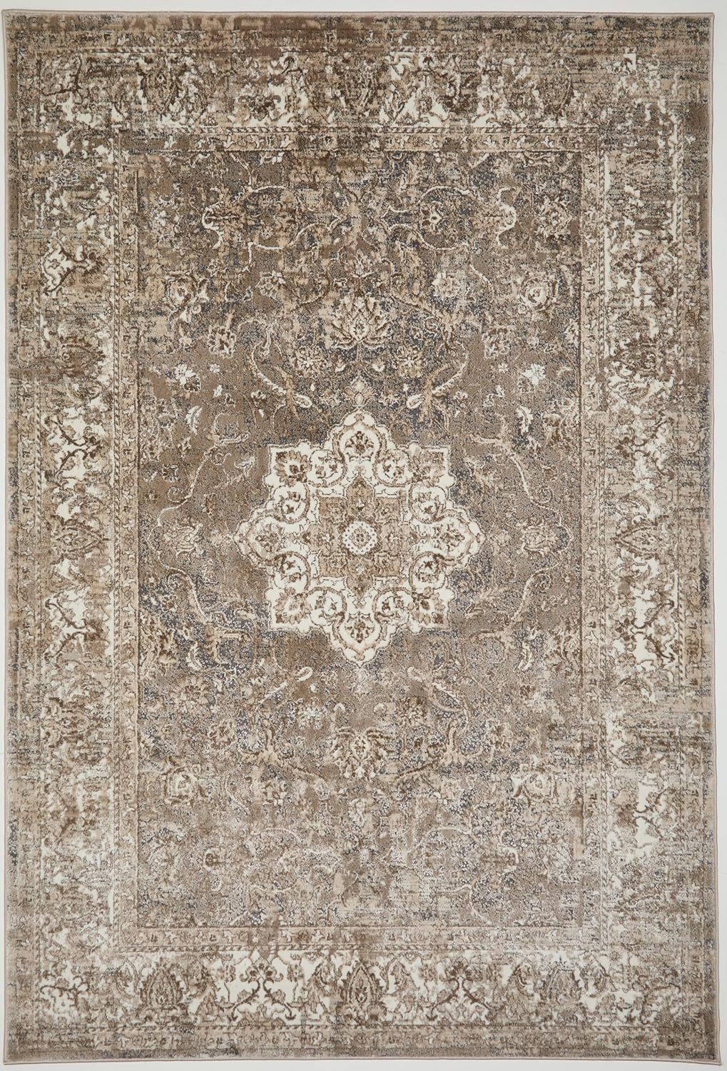 Medallion Anthracite 865AC – Traditional Vintage Rug for Living Room, Bedroom or Dining Area