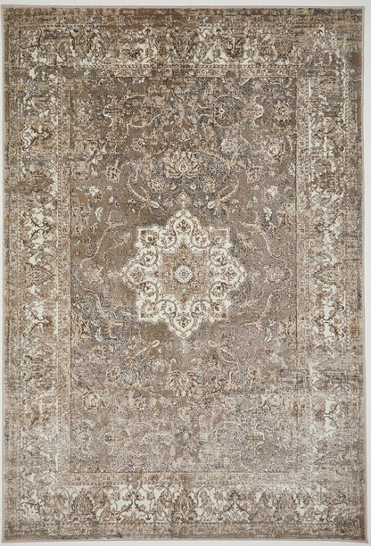 Medallion Anthracite 865AC – Traditional Vintage Rug for Living Room, Bedroom or Dining Area