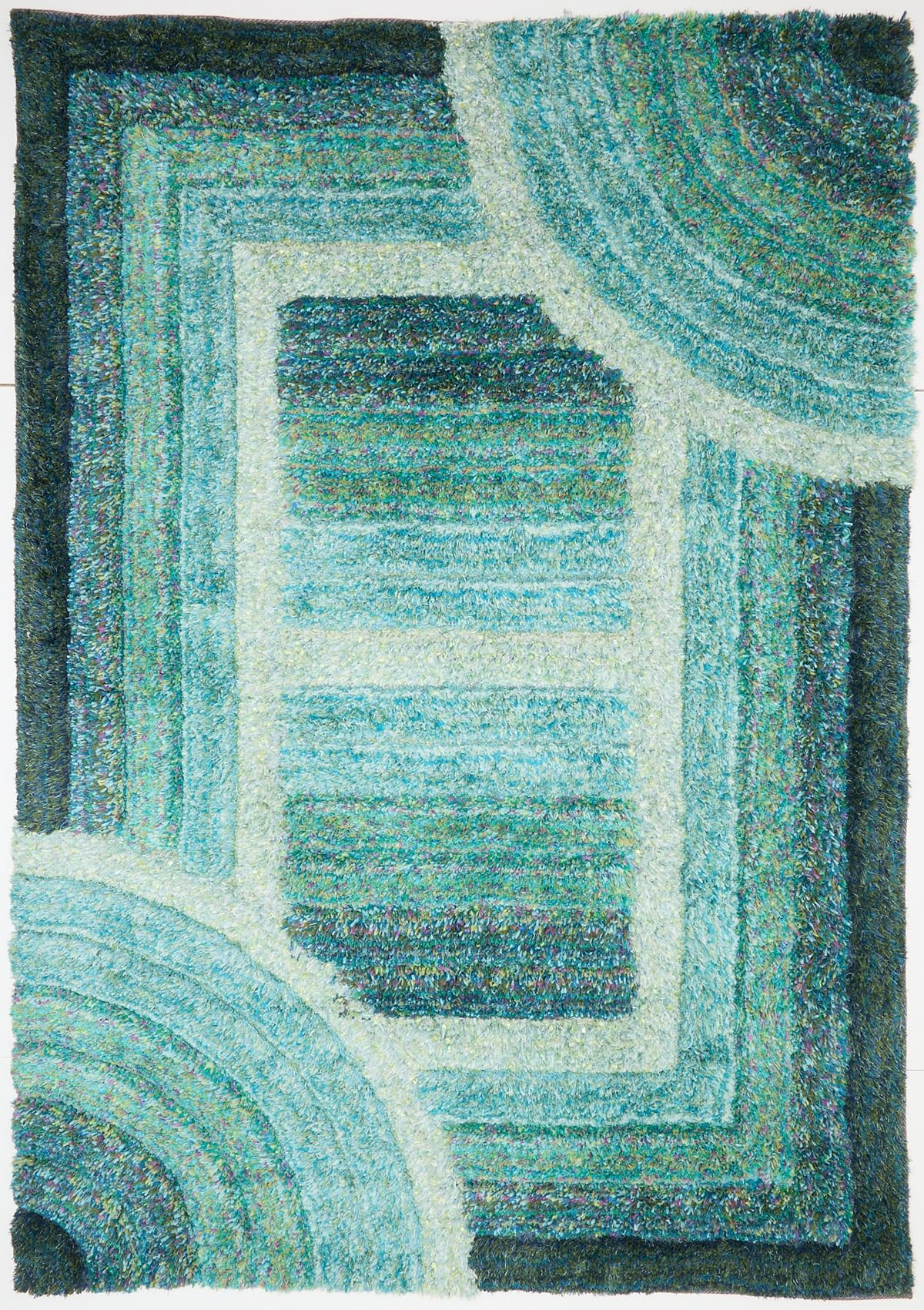 Shaggy Rug for Living Room Bedroom Dining Room Carpet Soft Plush Fluffy Silky Area Floor Trellis Pattern 3D Shaggy Rug in Large Size 160x230 cm (5'3"x7'7")