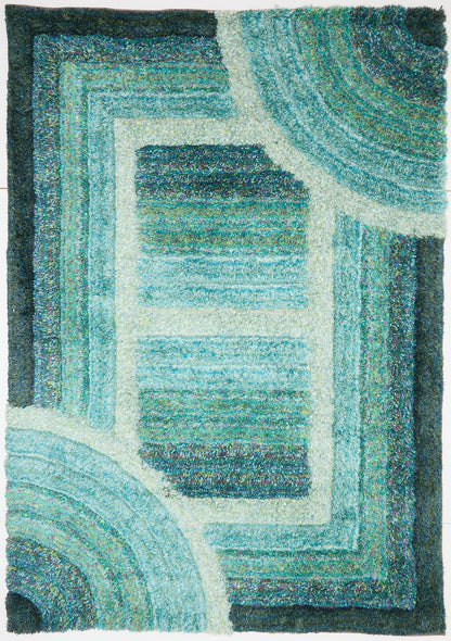 Shaggy Rug for Living Room Bedroom Dining Room Carpet Soft Plush Fluffy Silky Area Floor Trellis Pattern 3D Shaggy Rug in Large Size 160x230 cm (5'3"x7'7")