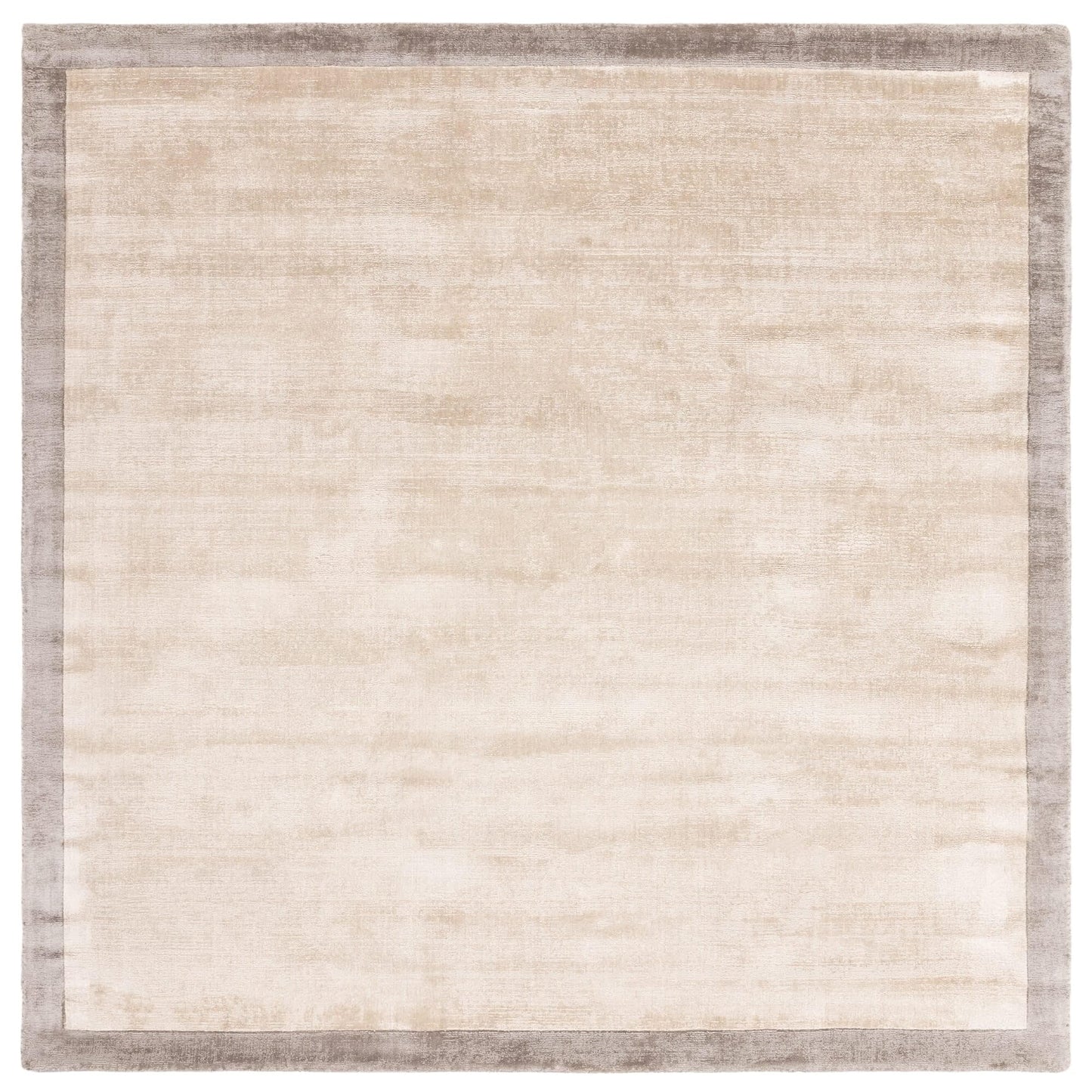 Blade Border Plain Viscose Rug - Handwoven Distressed High-Sheen Silky Soft Luxury