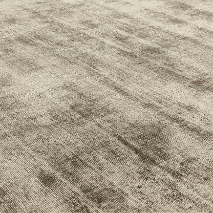 Blade Border Plain Viscose Rug - Handwoven Distressed High-Sheen Silky Soft Luxury