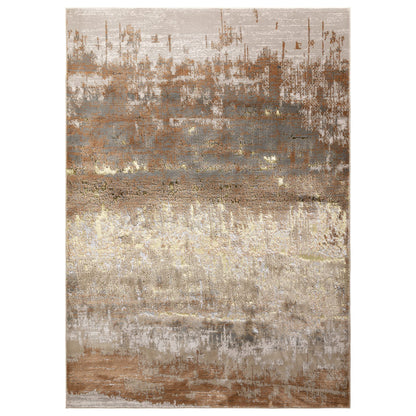 Aurora AU01 Dune Rug for Living Room Bedroom Modern Abstract Silky High Shine Yellow Gold Rug